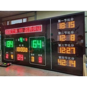 Marcador Electrónico 3x1.5m con Temporizador de 24 Segundos para Cancha de Baloncesto, Marcador Multifuncional y Duradero - Product Image 1