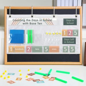 Tableau de comptage des jours, outil pédagogique pour la classe de mathématiques sur les valeurs des chiffres en base dix pour l'école - Product Image 4