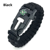 Kit de bracelet de survie en paracorde 5 en 1, allume-feu d'urgence, sifflet sonore, boussole, équipement de randonnée en plein air pour hommes