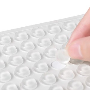 Pieds en <span class=keywords><strong>caoutchouc</strong></span> transparents autocollants individuels à prix de gros – Embouts ronds transparents - Product Image 5