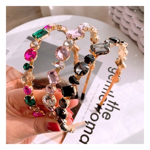HOVANCIラグジュアリーヘアアクセサリービッグキラキラカラフルラインストーンヘアバンド不規則なバロッククリスタルヘッドバンド - Product Image 4