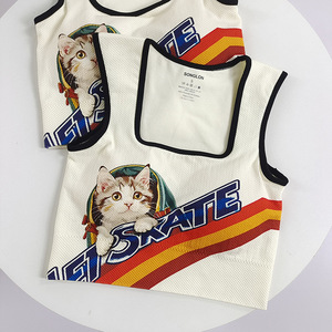 Médio Impresso Yoga Vest Chest Pad Fixo Cup Cobrindo Alta Resistência Sports Bra para Fitness Running Slimming Spandex - Product Image 3