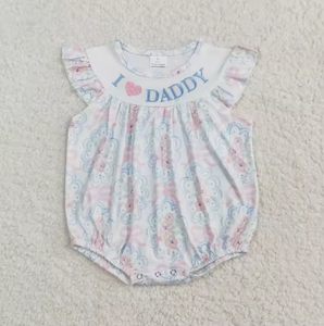 Vêtements pour enfants en gros : Ensembles brodés « I Love Daddy » pour la Fête des Pères, tenues de boutique avec shorts pour petites filles et garçons - Product Image 3