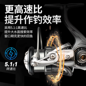 Катушка спиннинговая CHENYU SDK, серия Starks Lure, с наклонной шпулей, подшипники из нержавеющей стали, передаточное число 5.1:1, правая рука, водонепроницаемый фрикцион - Product Image 4