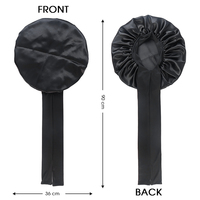 Vente en gros Nouveau bonnet de nuit populaire à longue queue et à large bande Bonnets de beauté Bonnet de cheveux en satin à une seule couche pour femmes