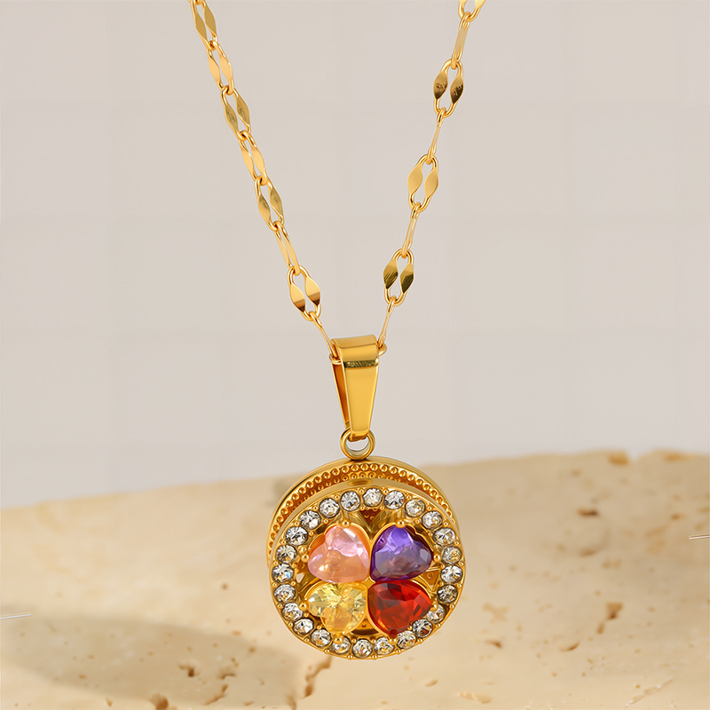 stone necklace changeable stainless steel