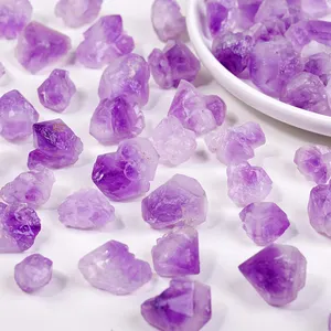 Wholesale Natural Amethyst Rough Stone Irregular Crystal Point Loose Gemstone For Reiki DIY Jewelry Making Decoration