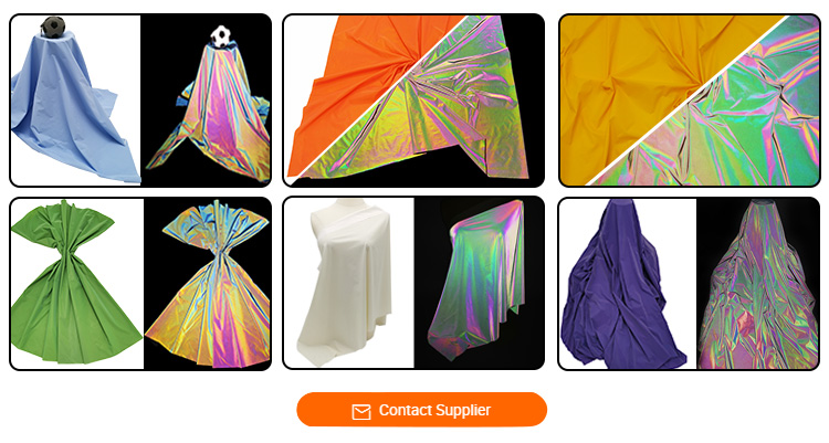 High strength reflective Iridescent rainbow print fabric