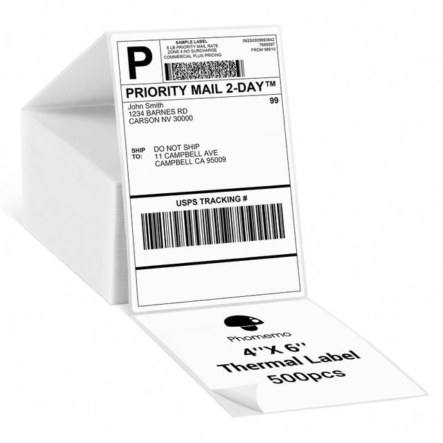 4x6 Thermal Direct Shipping Label 4''x 6'' Fan-Fold Labels Compatible with Rollo MUNBYN Zebra Label Printer