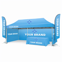 Tente pliante publicitaire personnalisée avec impression par sublimation, tissu Oxford 400D/600D, imperméable, anti-UV