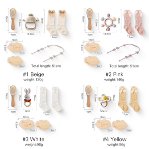Juego <span class=keywords><strong>de</strong></span> regalo <span class=keywords><strong>para</strong></span> Recién Nacido Baby Shower, mordedor <span class=keywords><strong>de</strong></span> ganchillo y juguete <span class=keywords><strong>de</strong></span> madera, cepillo <span class=keywords><strong>de</strong></span> pelo, juguete suave <span class=keywords><strong>para</strong></span> niñas - Product Image 6