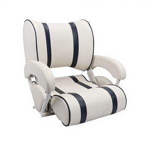 Asientos de Conductor de Lancha Rápida de Dos Tonos con Diseño Personalizado, Respaldos Ajustables, Conversión de Avance/Retroceso, Asientos Marinos para Yates - Product Image 4