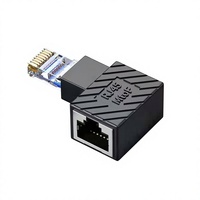 Adaptador de Red RJ45 Macho a Hembra de 90 Grados con Núcleo de Cobre, Acoplador de Cable, Convertidor de Señal de Computadora, Disponible en 4 Orientaciones