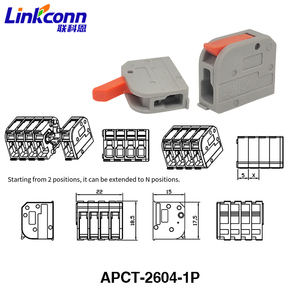Bloque de terminales de conexión rápida sin dolor para instalación en fábrica, conector de latón reutilizable para conductor eléctrico APCT-2604-1P - Product Image 4