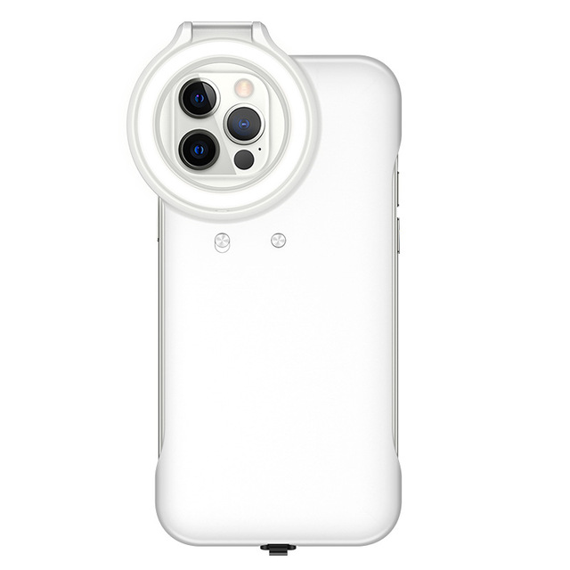 Suitable for Apple iPhone 12 12 Pro Ring Flash Mobile Phone Shell Protective Cover Smart Selfie Live Fill Light Phone Case