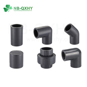 <span class=keywords><strong>Coude</strong></span> et raccords en <span class=keywords><strong>PVC</strong></span> à <span class=keywords><strong>45</strong></span> degrés en plastique gris personnalisés en usine Norme UPVC DIN pour les raccords de raccordement de tuyaux d'alimentation en eau - Product Image 4