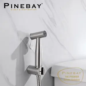 Pinebay mới tường-mount phòng tắm sang trọng chải tiện dụng toliet Bidet phun 304 thép không gỉ hồi giáo shattaf Set với Hose