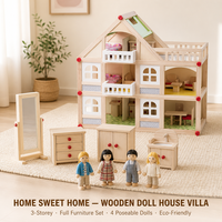Maison de poupée en bois à construire soi-même pour enfants et ensemble de meubles miniatures, design de pièce miniature à 3 étages, ensemble de jeu d'imitation, jouets Montessori pour enfants
