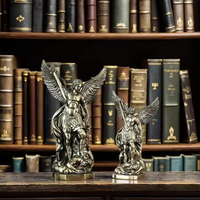 Statue d'Archange Saint-Michel en bronze personnalisée faite à la main, sculpture en résine, dieu grec, guerre, cadeaux religieux, modèle personnalisable