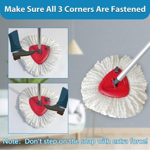 Para Viledas 360 <span class=keywords><strong>Easy</strong></span> <span class=keywords><strong>Wring</strong></span> Microfibre Spin Mop Head 360 Spin Mop Power Refill USA/Euro Roscado 4 Sección Escoba Mango - Product Image 6