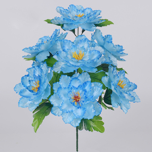 Ramo de flores artificiales de seda, tela funeraria de 9 cabezas, barata - Product Image 3