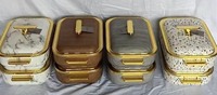 Ensemble de 2 chauffe-plats isolés haut de gamme 3L 4L en acier inoxydable, luxe, pour table, vente en gros, chauffe-plats de buffet
