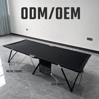 Lit de camping pliable sans assemblage, très grand et large, chaise pliante de loisirs d'extérieur pour le camping et l'utilisation au sol (Cama Plegable)