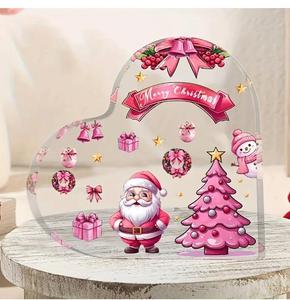 Placa Acrílica <span class=keywords><strong>de</strong></span> Lujo con Impresión Personalizada, Adorno <span class=keywords><strong>de</strong></span> <span class=keywords><strong>Mesa</strong></span> Navideño en Forma <span class=keywords><strong>de</strong></span> Corazón, Letrero Acrílico Independiente, Precio al por Mayor - Product Image 6