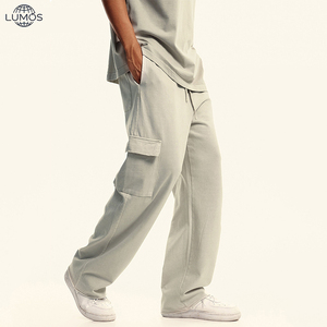 <span class=keywords><strong>Pantalon</strong></span> <span class=keywords><strong>cargo</strong></span> streetwear délavé à l'acide, coupe droite multi-poches, style workwear urbain, décontracté et ample pour homme - Product Image 4
