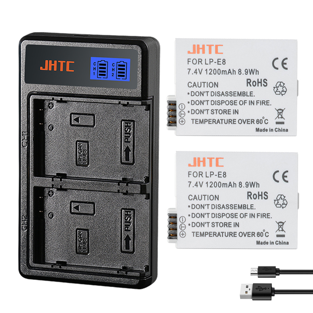 For EOS 550D/600D/650D/700D/LP-E8 Rechargeable Battery Pack for Kiss X4/X5/X6i/X7i/Rebel T2i/T3i/T4i Cameras