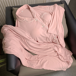 Pyjama deux pièces de luxe de haute qualité pour femmes ensemble de vêtements de nuit chauds en tissu modal polyester thermique - Product Image 2