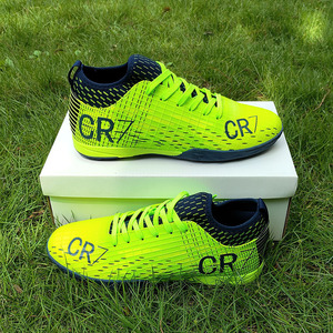 Chaussures de football pour hommes, coupe basse, crampons TF, tige synthétique, doublure en mesh, semelle extérieure en caoutchouc, semelle intermédiaire en EVA, pour entraînement et matchs d'été - Product Image 4