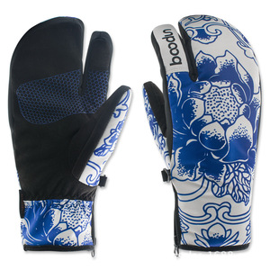 Gants de ski style ethnique en porcelaine bleue et blanche, unisexe, pour adulte, imperméables, pour l'hiver et les activités de plein air - Product Image 1