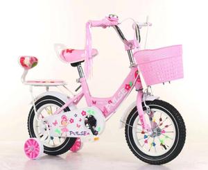 Bicicletta per bambini Pulse da 12 pollici con cestino e rotelle per bambine da 2 a 4 anni - Product Image 1