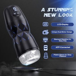Yetişkin oyuncaklar erkek Masturbator güçlü vakum pompası 5 emme 9 titreşimli modları LCD ekran APP kontrol 3D kol pompaları - Product Image 3
