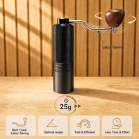 Moulin à café manuel efficace à broyage CNC 420 en acier de haute précision, sans blocage des grains, manivelle coudée, portable et réglable, directement de l'usine