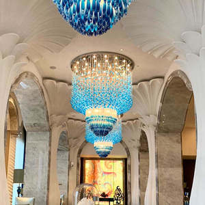 사용자 정의 대형 높은 천장 빗방울 펜던트 조명 교수형 조명 물방울 호텔 샹들리에 럭셔리 - Product Image 2