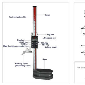 BIOBASE Đồng Hồ Đo Chiều Cao Kỹ Thuật Số Chính Xác Cao 0-2000 Mm