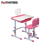 Bureau d'étude pour enfants réglable en hauteur de haute qualité avec tiroir et étagère, ensemble table et chaise pour enfants