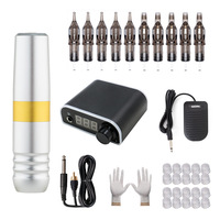 Kit de machine à tatouer numérique professionnelle pour artistes corporels, certifié CE, tension réglable 5-12V, aiguille 0-4.5mm, intelligent