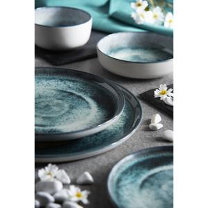 Assiettes à dessert en céramique brillante Excelsa Atena, décoration numérique, 20x2 cm, lot de 6, vertes - Product Image 3