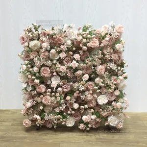 GNW New Hot Product Inodore Durable Silk 7D Fond de mur Mariage Fleur Feel real Romantic background wall For Wedding Decor