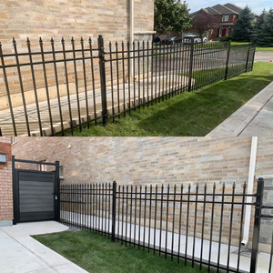 Clôture en métal moderne bon marché, galvanisée, à piquets, en fer forgé, pour route, jardin, terrain, école, aire <span class=keywords><strong>de</strong></span> jeux, panneaux <span class=keywords><strong>de</strong></span> clôture en acier, clôture <span class=keywords><strong>de</strong></span> sécurité - Product Image 2