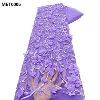 Chine fabricant brodé Floral 3d fleur dentelle tissu pour robe de soirée de mariage Tulle élégant perles perlé dentelle tissu