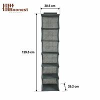 Organisateur de placard suspendu à 6 étagères, sac de rangement pour chaussures en tissu non tissé gris à suspendre sur la porte avec crochets renforcés pour la chambre à coucher