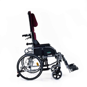 รถเข็นวีลแชร์แบบปรับเอนได้ รุ่นพรีเมียม Takan YC800 โครงอะลูมิเนียม พนักพิงปรับเอนได้ ที่พักขา PU ล้อหลัง PU ขนาด 24 นิ้ว สายรัดหน้าอก เบรกมือ แบบใช้มือหมุน - Product Image 6