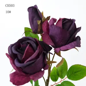 Offre Spéciale vraies fleurs roses colorées ensembles de décorations de mariage artificielles fleur rose pour les cadeaux de vacances