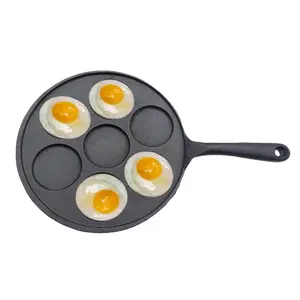 Assadeira antiaderente para ovos de ferro fundido Frigideira de ovos de 8 polegadas