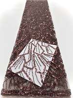 NI.AI Tissu de dentelle perlée de luxe avec dentelle à paillettes avec dentelle en filet perlé pour les fêtes de mariage Matériaux pour filles