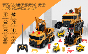 Juguete de Excavadora RC DWI Dowellin, Camión RC, <span class=keywords><strong>Autobots</strong></span> de Transferencia, Excavadora de Control Remoto, Juguete de Coche Robot para Niños - Product Image 6